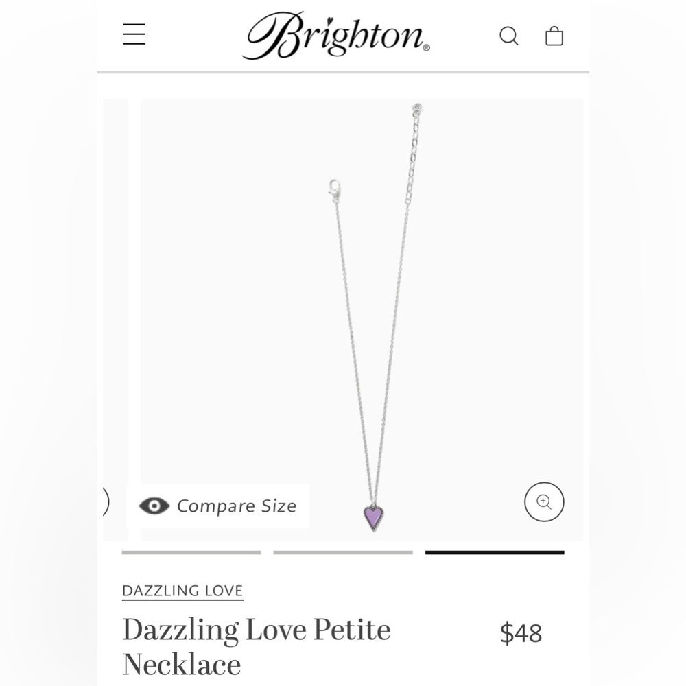 Brighton - BNWT/ tissue/ box -Dazzling Love- Silver/Enamel Purple Heart Necklace - Picture 4 of 9